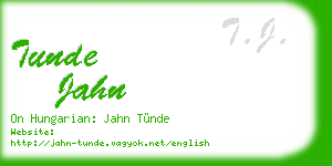 tunde jahn business card